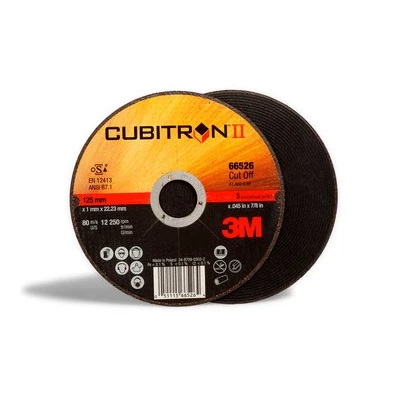 3M™ Cubitron™ II Отрезной Круг T41, 125 мм x 1,6 мм x 22,23 мм, A 36 S BF, 25 шт/уп, № 65455