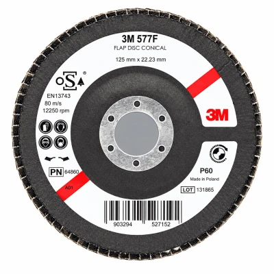 Лепестковый круг 3М 577F (P60, 125мм x 22мм)